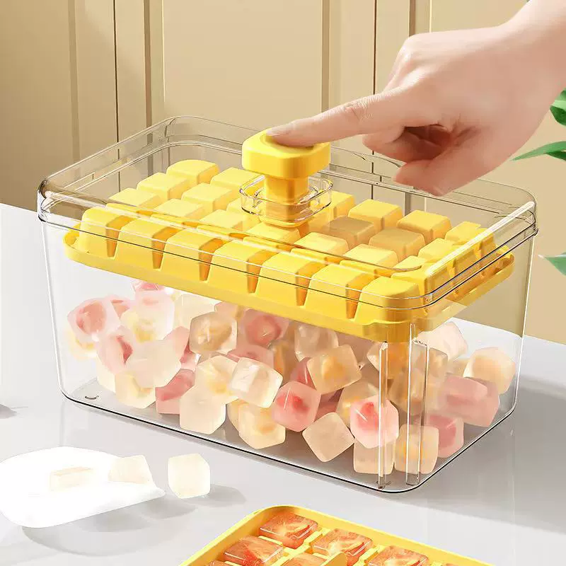 冻冰块模具食品级按压冰格家用冰箱自制制冰块储存盒带盖制冰神器