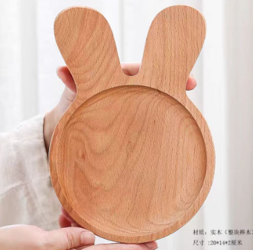 Plato de madera sólida, bandeja de madera, plato de madera fresca, plato de madera, plato de pastel casero, plato de té