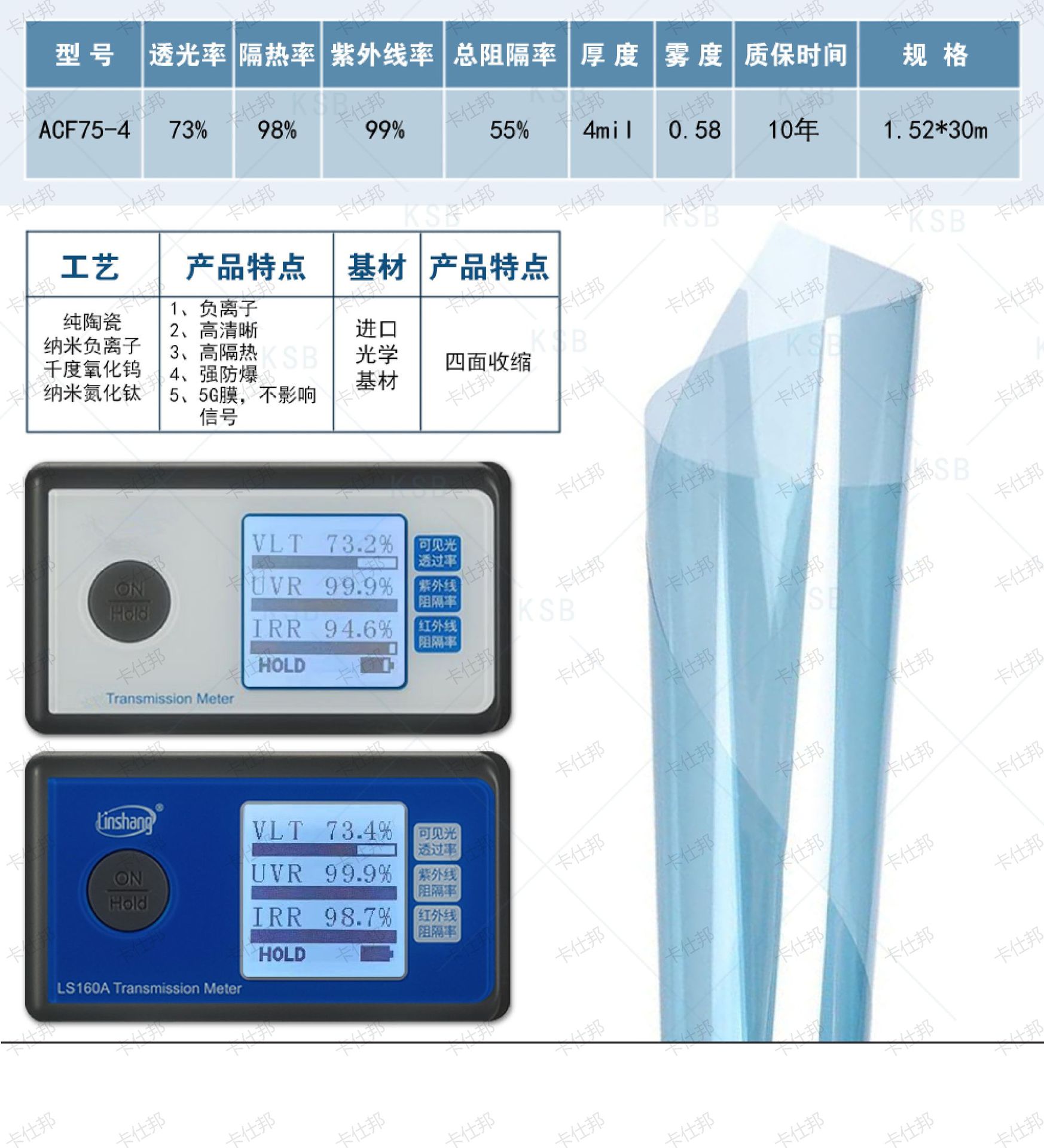 Factory Direct Negative Ion Insulation Film Antibacterial Formaldehyde Removal Insulation Film Glass Film Car High Insulation Solar Film