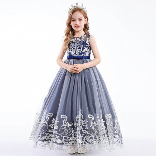 CARISA Girls' Formal Dress, Sleeveless Net Performance Host Princess Dress, Cross-border Dropshipping One Piece