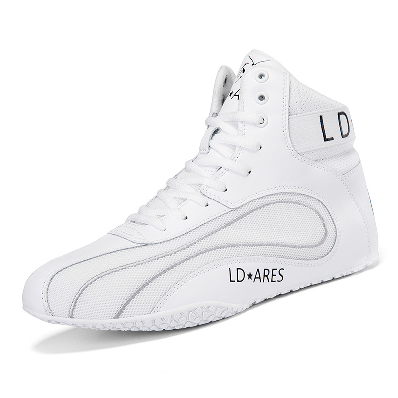 Zapatos de lucha libre de cuero transfronterizos para hombres fitness entrenamiento integral de fuerza zapatos de boxeo zapatos de lucha deslizantes transpirables zapatos sanda