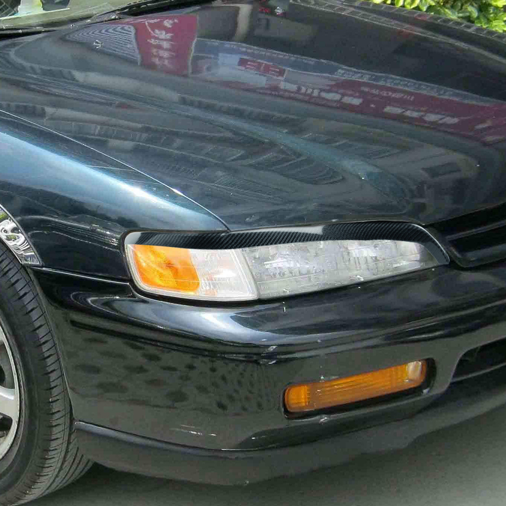 Carbon Fiber Headlight Eyebrow Trim For Honda Accord 1994-1997