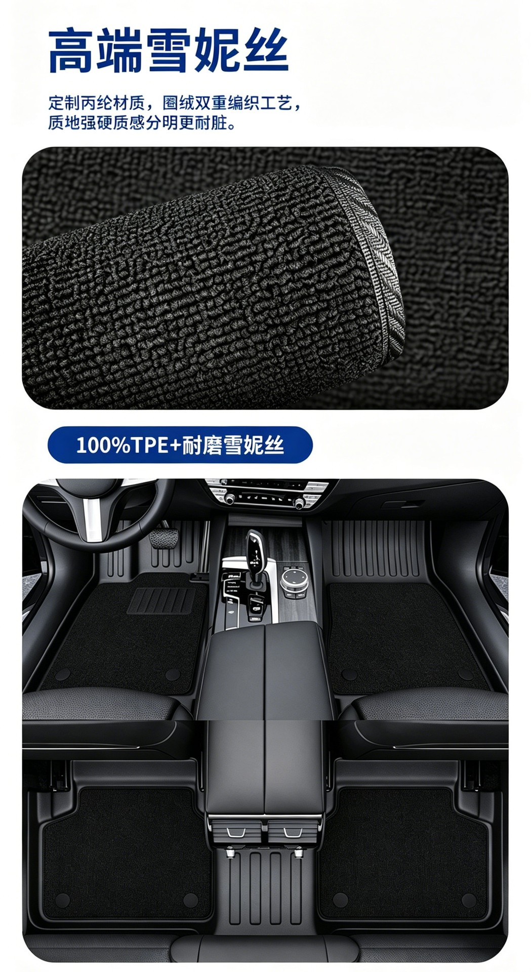 Suitable for Toyota Camry Rav4 Corolla Rav4 Plus Frontlander Platinum 3X Sienna Tpe Car Floor Mats