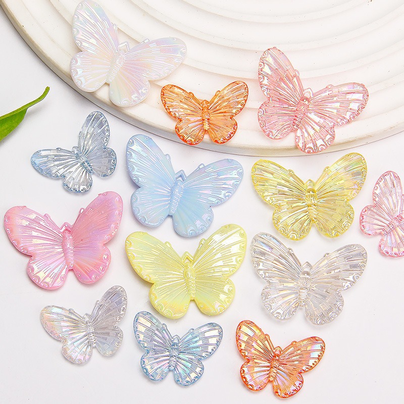 Super Fairy Ab Colorful Stereo Butterfly Cream Glue Accessories Mobile Phone Case Handmade DIY Material Hairpin Decoration Colorful