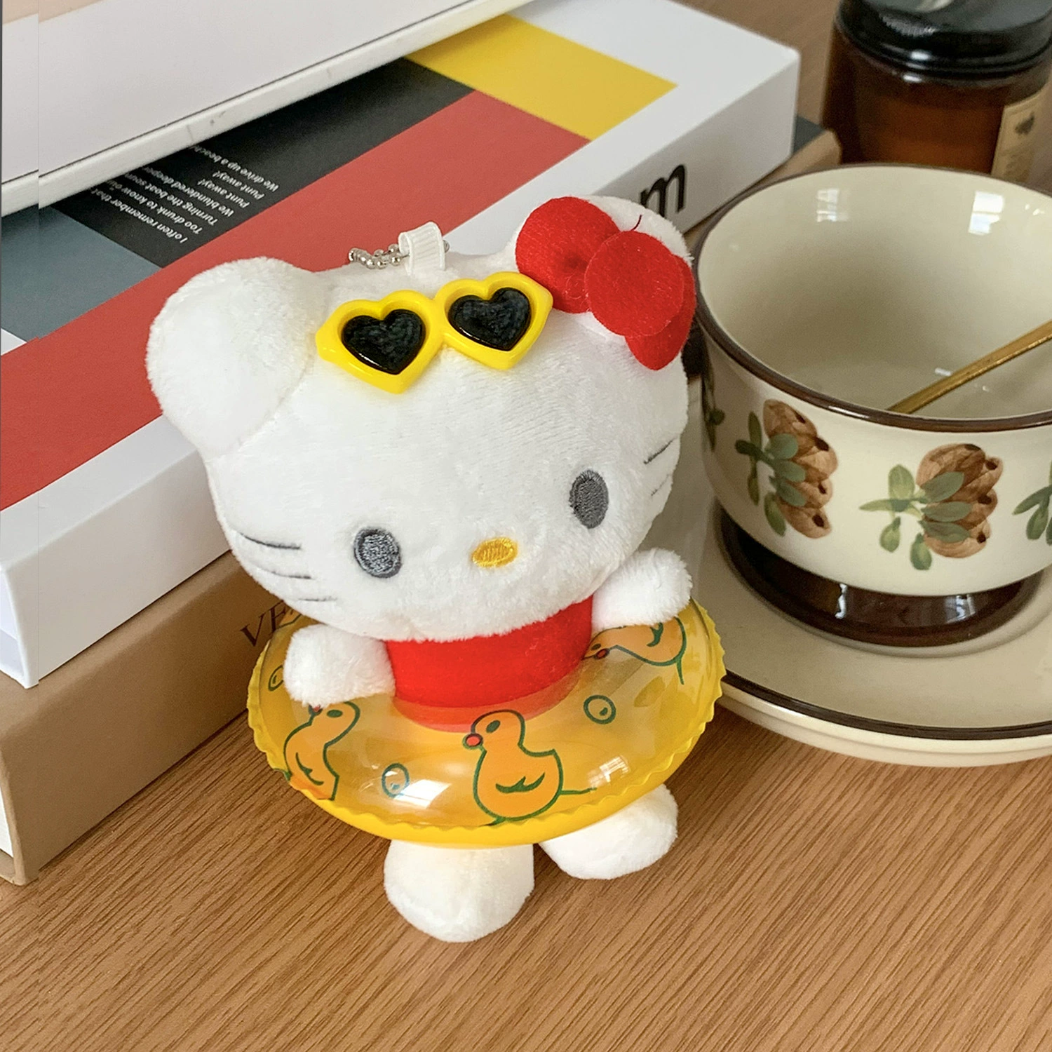 Hello Kitty, надувной круг для плавания, брендовая милая подвеска, мультяшная кукла, брелок для студентов