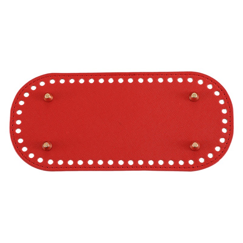 Bag Bottom Base Plate with 52 Holes, Oval Pu Cross Pattern Bag Bottom Accessories, Wholesale DIY Handmade Woven Bag 22* 10cm