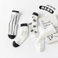 兒童花邊襪春夏季新品中筒襪蝴蝶結網眼襪1-12歲公主襪學生兒童襪