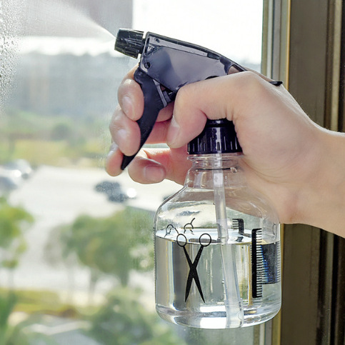 Peluquería spray tijeras plástico transparente botella de spray 250ml pequeña botella de spray peluquería botella de spray fino pulverizador al por mayor