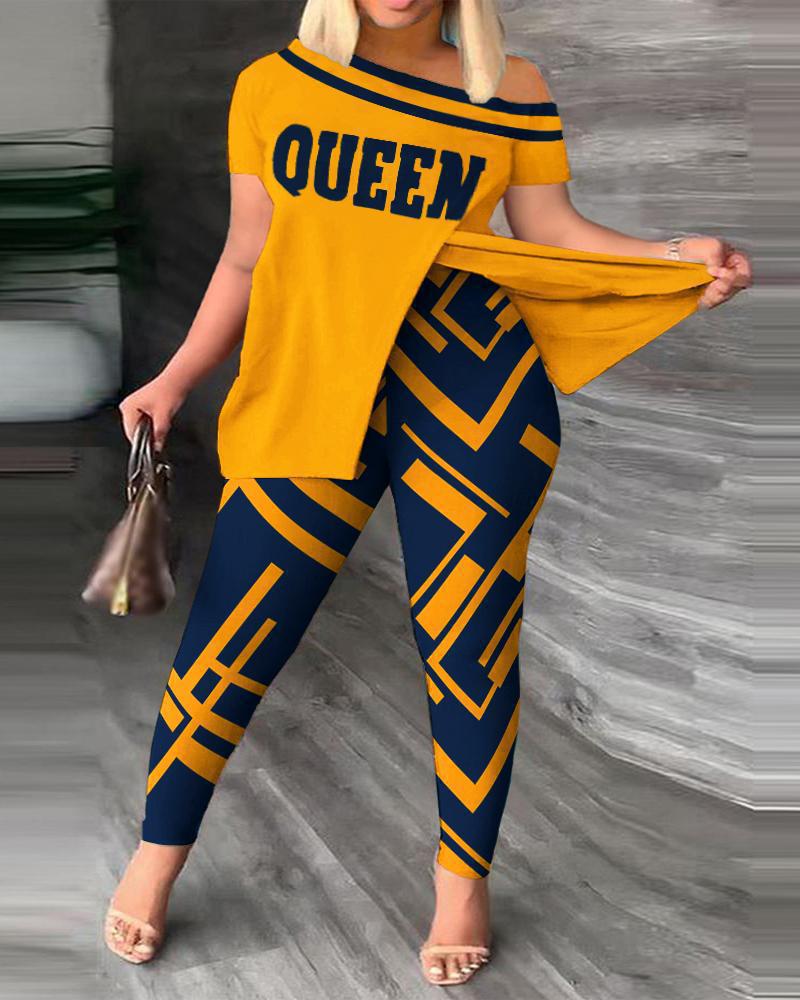 2024 Autumn European And American Cross-Border Women's Asymmetrical Neck Long Pants Two-Piece Set_ecoleips.com
