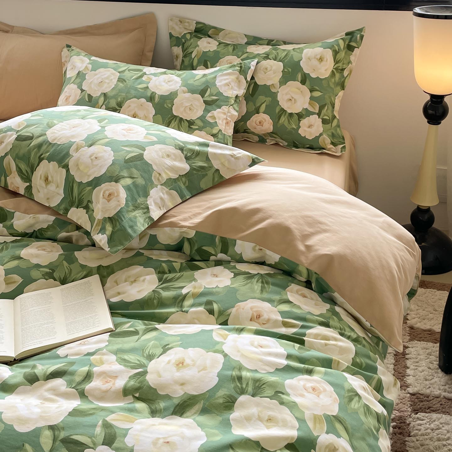 Algodón grueso de cuatro piezas, sábanas de algodón lavado con agua, dormitorios de estudiantes, tres piezas