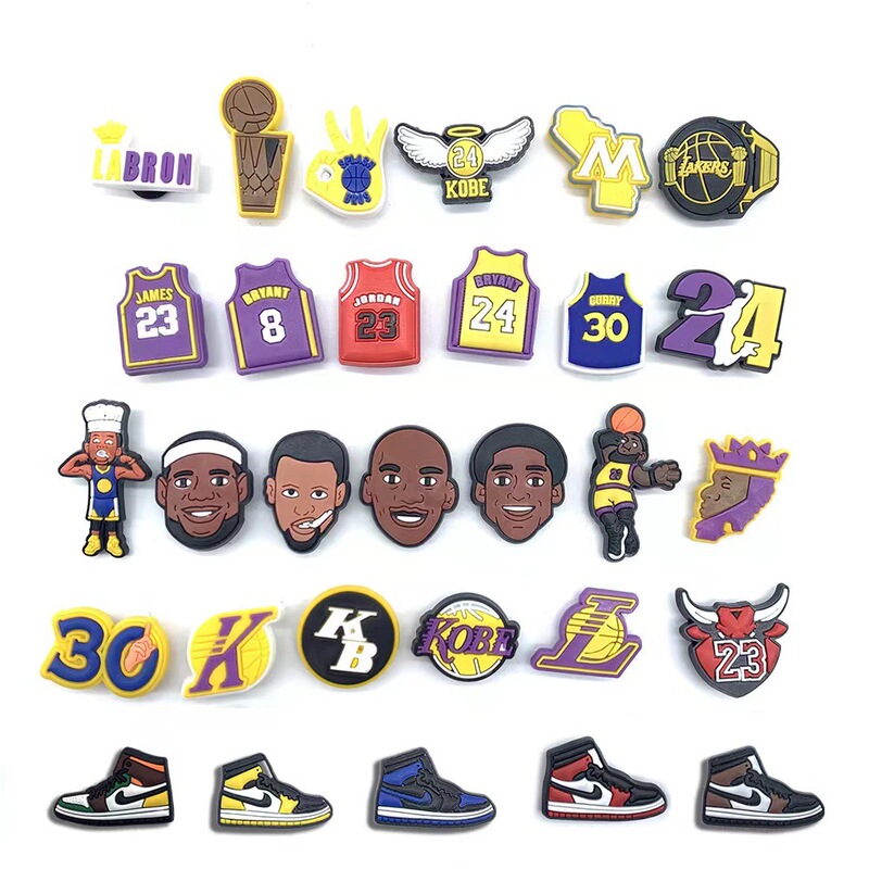 NBA series hole shoes accessories drop plastic shoes flower shoe buckle diy accessories removable PVC soft rubber manufacturers wholesale