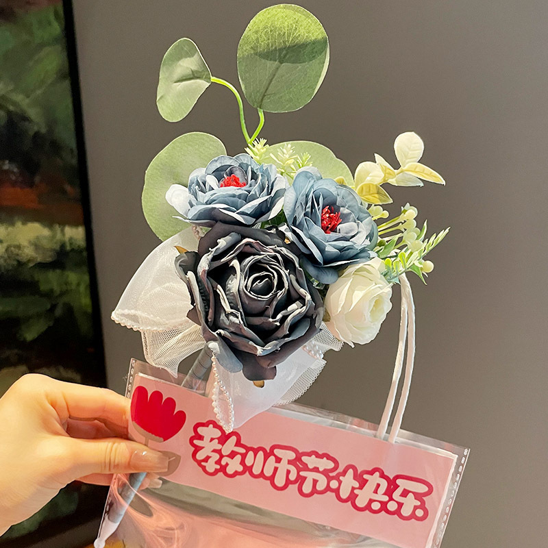 原创新款实用礼物花束金香花笔幼儿园郁开学教师节永生花笔签字笔|undefined