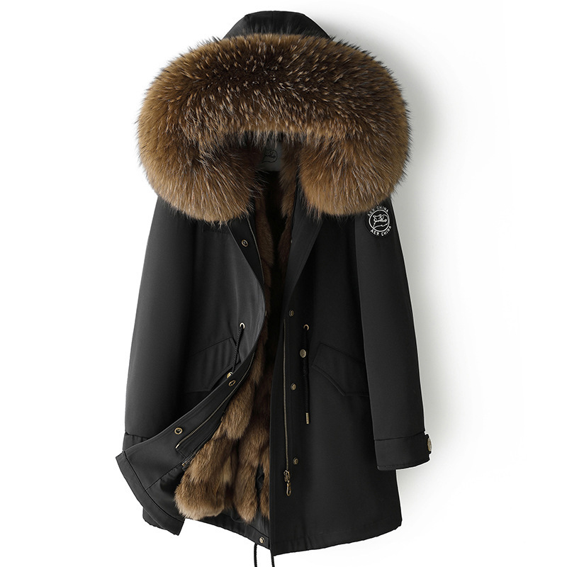 Imported Finnish Fox Fur Lining Parka for Women 2026 Winter New Style Fur Coat Parka Young Style Overcoat