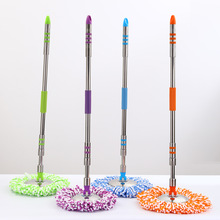 省力加长不锈钢旋转拖把杆拖布杆子拖把配件手压伸缩好神拖一体杆