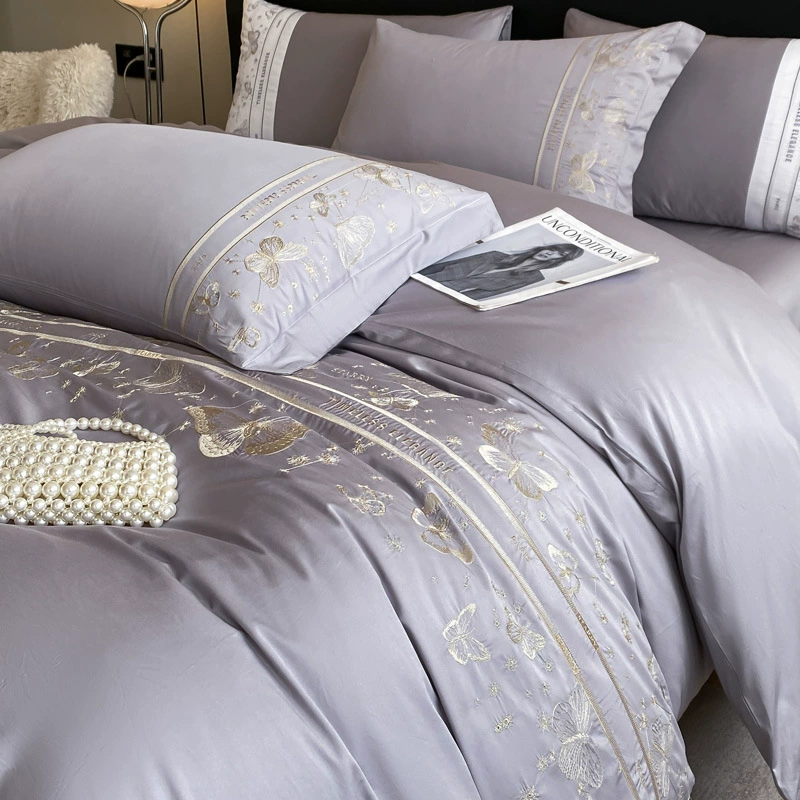 (Totten) Cabaln Home Textile 2024 новая полностью хлопковая вышивка четыре предмета бабочка любовь