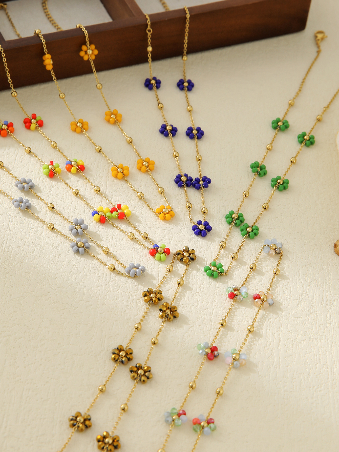 10g Weight Beads Pendant Material Necklace Classification 304 Stainless Steel Chain Material cable chain Chain Type 1 Piece Quantity Wholesale Jewelry Simple Style Flower 304 Stainless Steel Plating Necklace Cable Chain