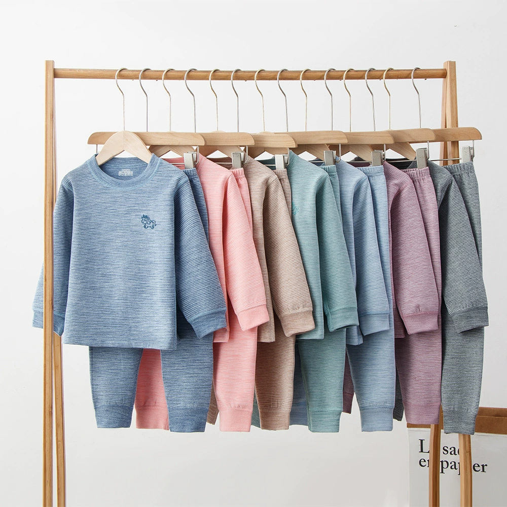 Детский термобелье с круглым вырезом, костюм из снежного бархата, осенняя одежда и осенние штаны для мальчиков и девочек