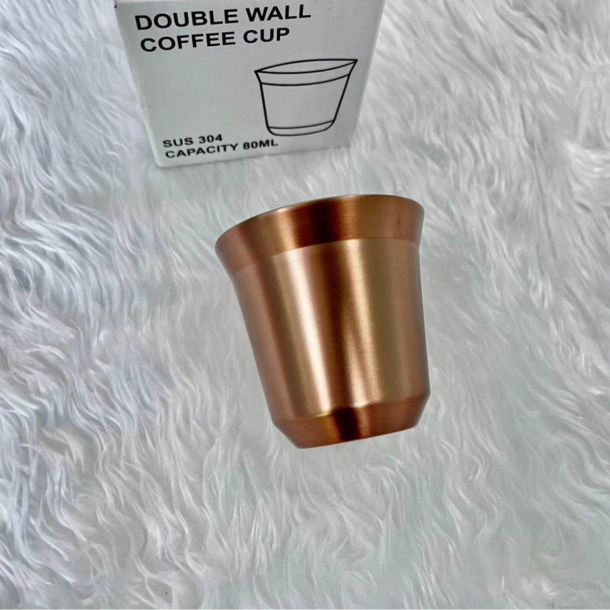 Copa de vino de acero inoxidable de doble capa Taza aislada taza de café pequeña copa de vino pequeña capacidad taza de té portátil en stock Taza para niños