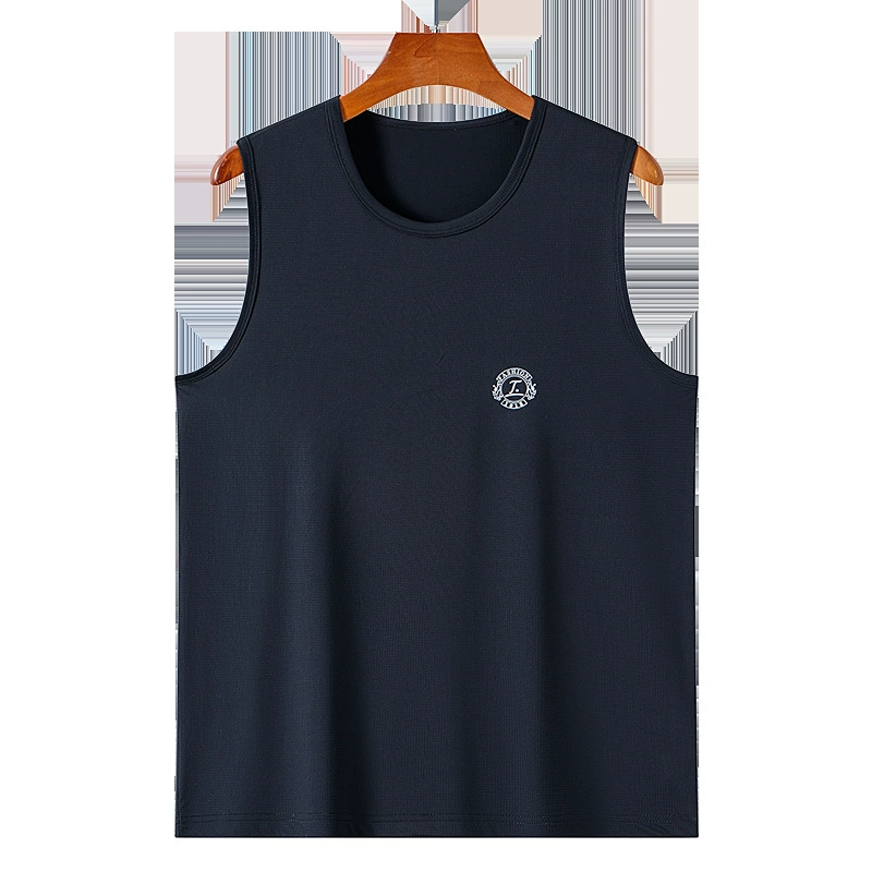 Men's silk summer thin breathable white body-friendly vest, plus size, oversize