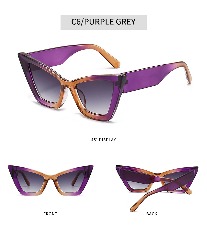 Streetwear Solid Color Pc Cat Eye Full Frame Women's Sunglasses display picture 9