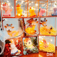 新年马年小马创意小夜灯夜市摆摊摆件灯串永生花礼品礼盒套装小鹿