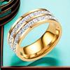 Ring stainless steel, brand golden starry sky, wholesale, light luxury style, french style, does not fade, pink gold