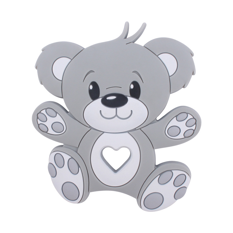 Nuevo bebé suministros dibujos animados animal oso mordedor calmante bebé creativo de silicona mordedura molar juguete