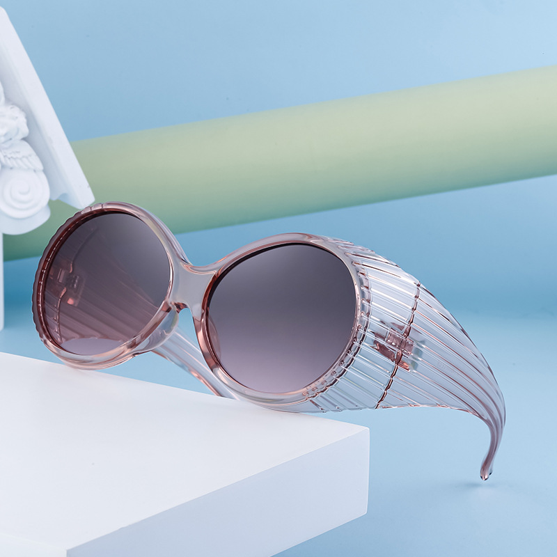 Elliptical Frame Sunglasses For Women Large Trendy Designer Style_voghion.com