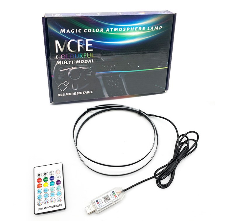 Car central control instrument panel atmosphere light LED magic acrylic USB central control light flowing colorful RGB light