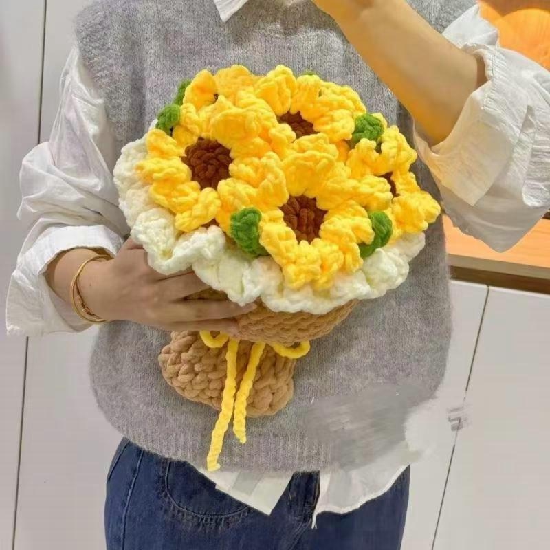 公主向日葵玫瑰手捧花手工编织diy情人节教师同款送女朋友闺蜜款|undefined