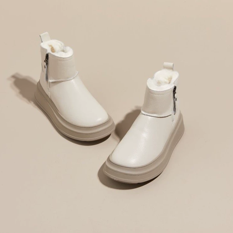 White non-slip winter keep warm low boots