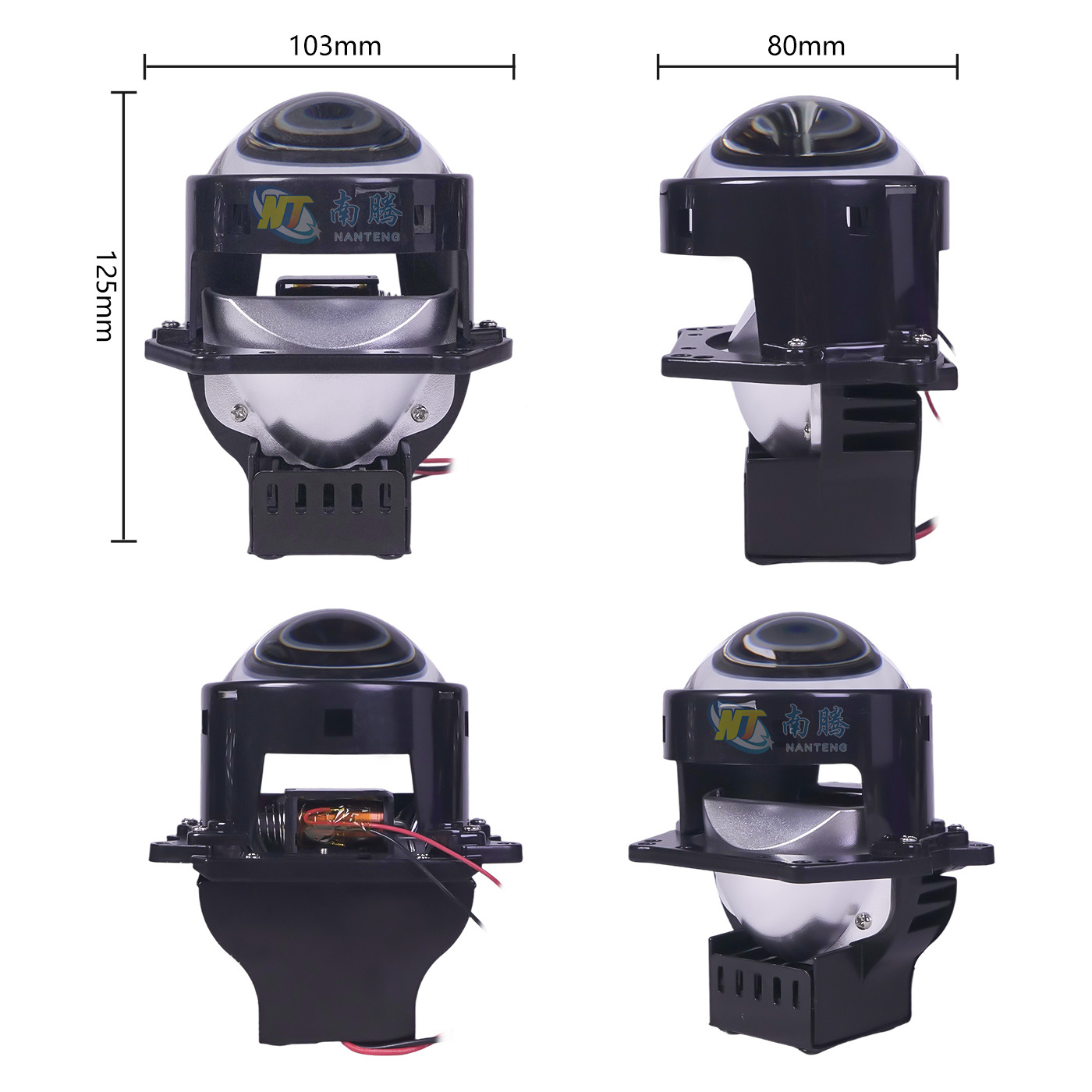 Lente láser directa de alta potencia de luz alta y baja integrada de luz de montaje no destructivo del faro de la motocicleta