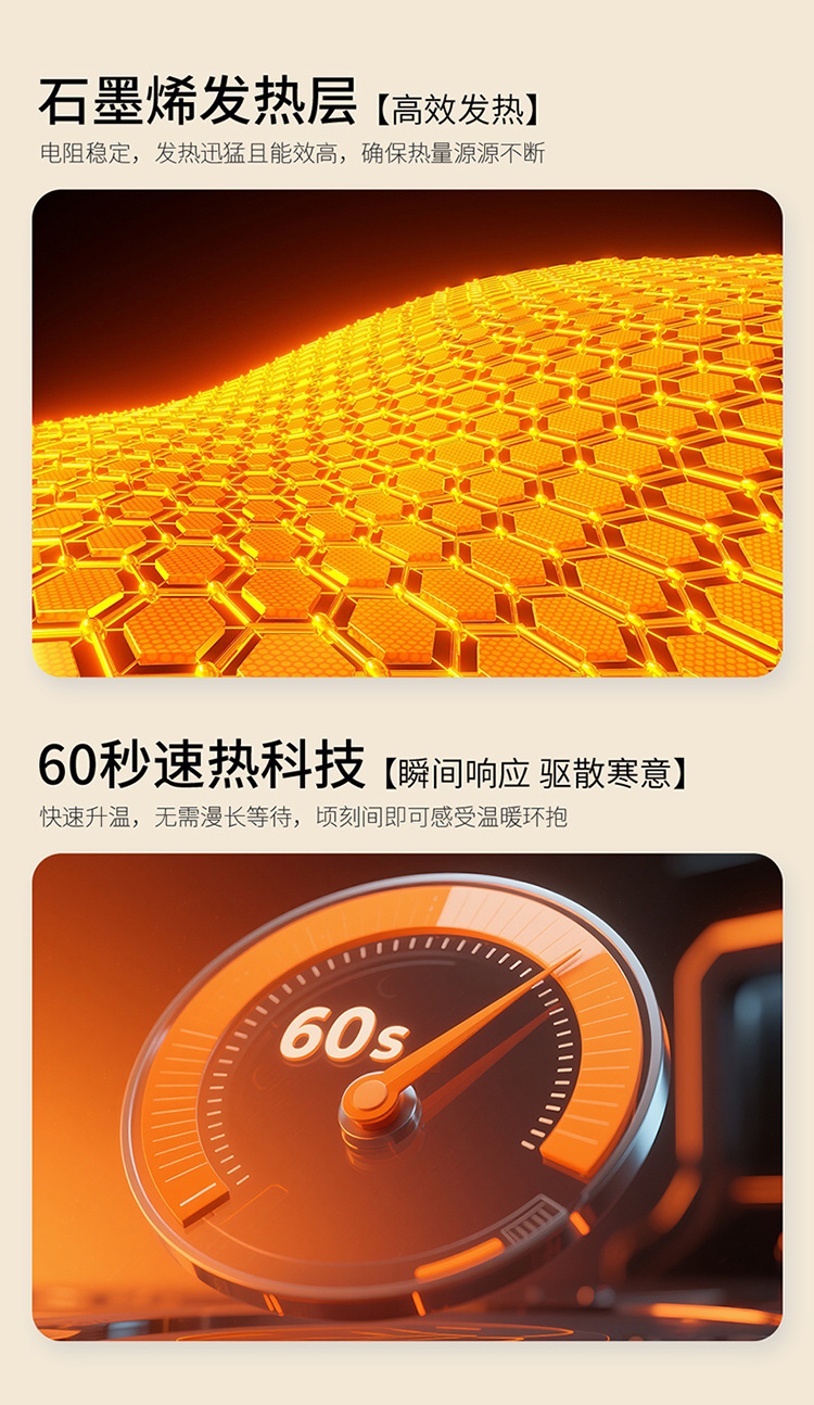 Car heated seat cushion, USB-powered, graphene, down-filled, winter heating seat cushion, backless, for warmth, export-quality car seat cushion