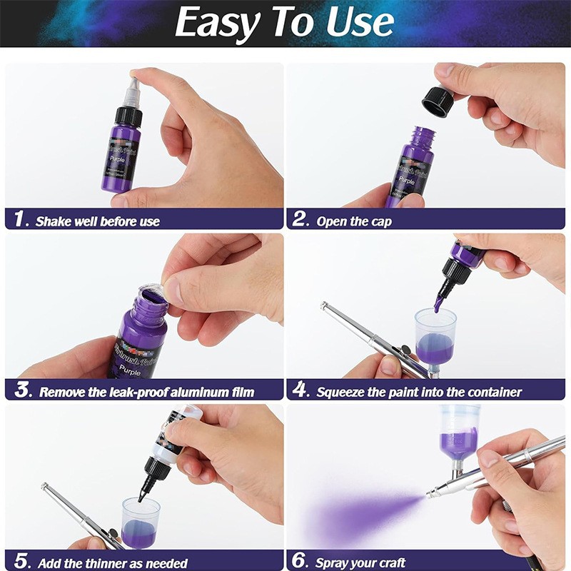 Spray gun paint set cross-border 28/12 color 30ML multifunctional water-based acrylic model paint DI