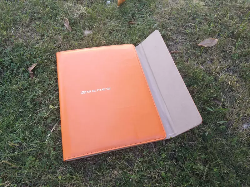 Factory custom A4 leather folder three -fold folder PU leather manager clip sales contract folder