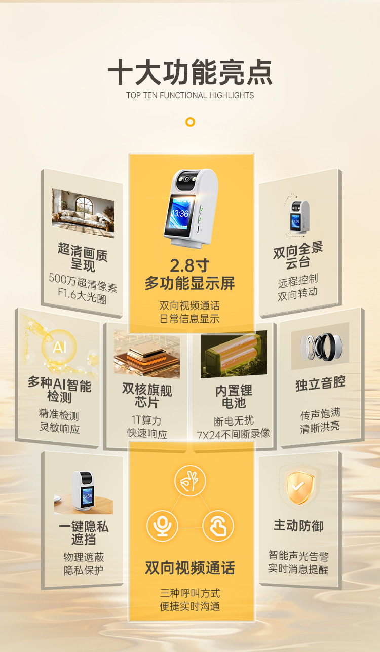 Zhou Shi wireless WiFi high-resolution smart indoor camera