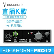 Buckhorn/跳羚PRO12外置声卡套装USB电脑录音K歌喊麦手机直播ASIO