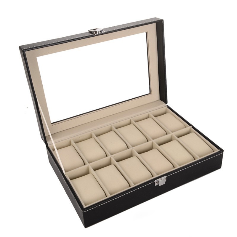 Caja de exhibición universal de cuero PU para relojes, embalaje portátil de alta gama para almacenamiento de múltiples relojes, ideal para dropshipping transfronterizo.