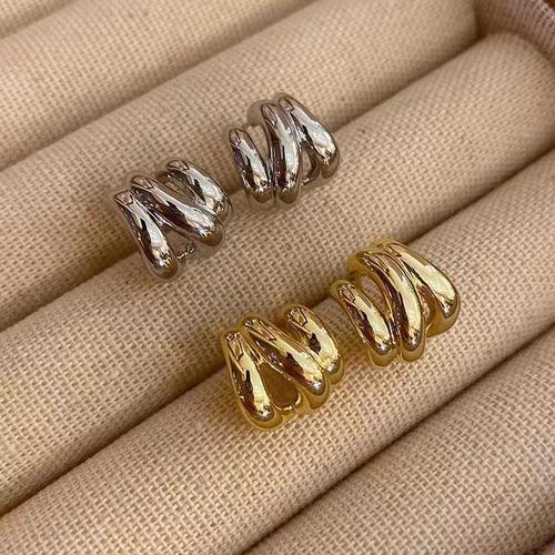 2025 New Three-Layer Hoop Earrings for Women: Unique High-End Design, Stylish and Versatile Simple Earrings