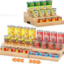跨境竹制收纳架香料调料架桌面化妆品整理置物架阶梯多层置物架