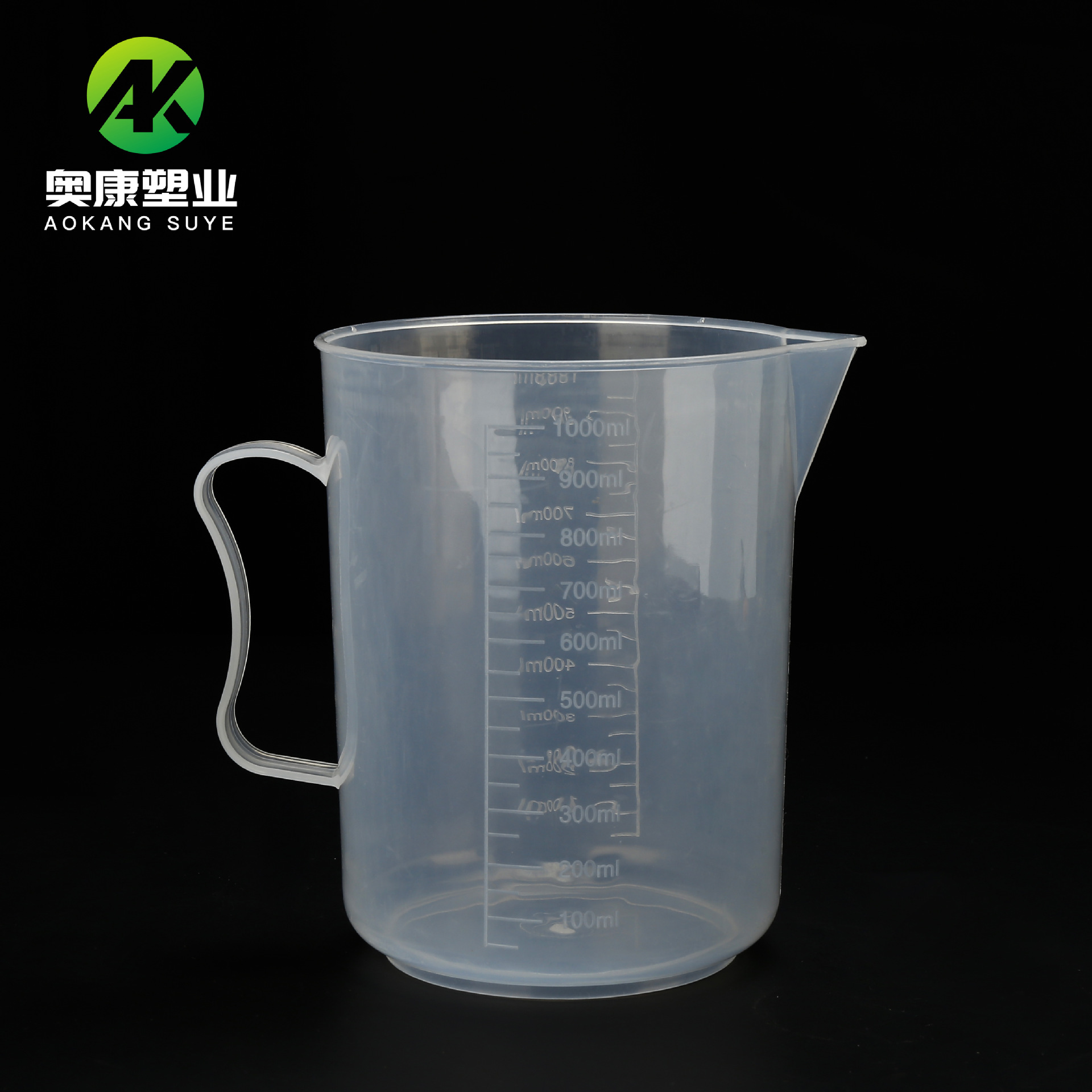 厂家现货1000ml塑料量杯刻度杯透明度高带把1000毫升实验室量杯