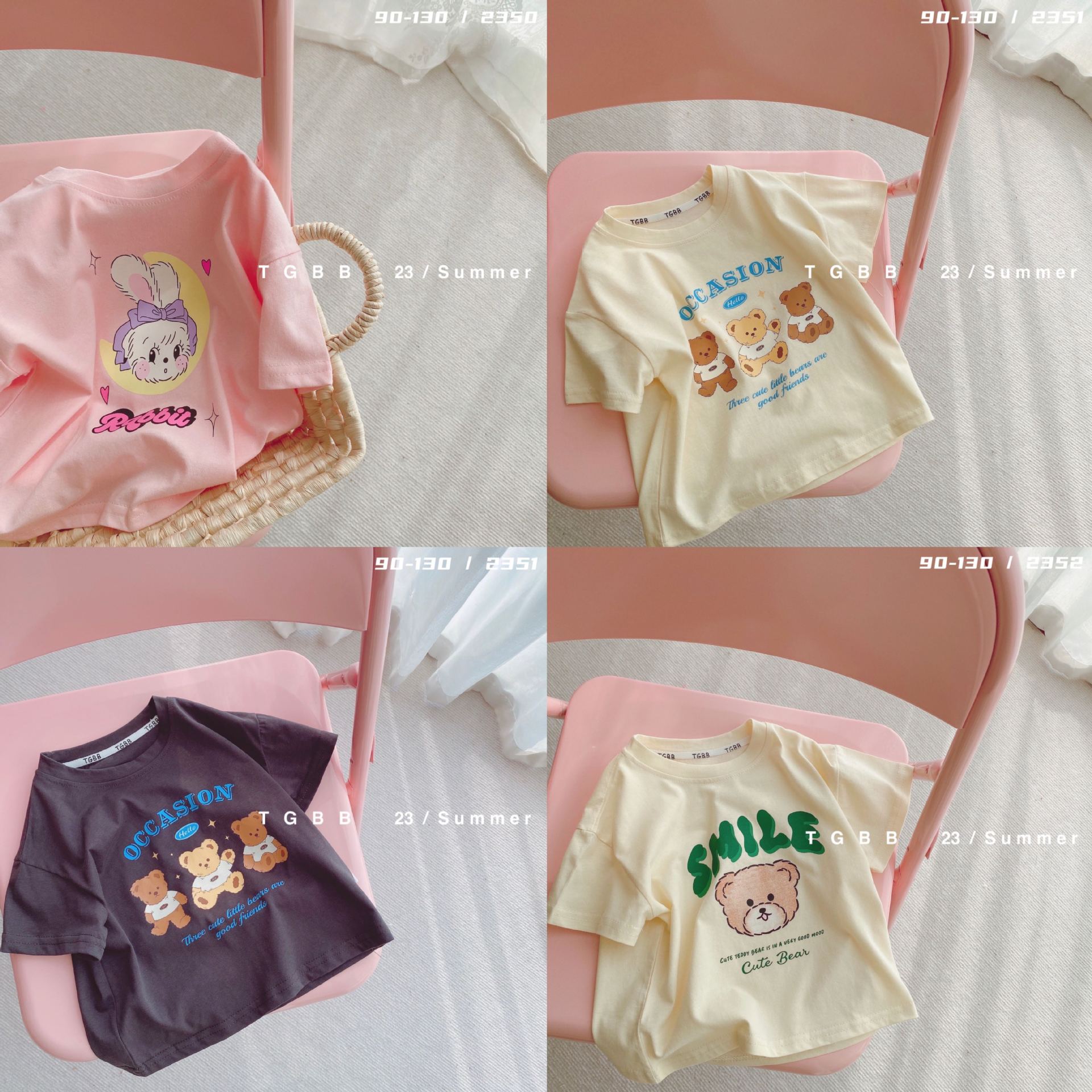 2023春夏季新款儿童T恤纯棉卡通男童女宝宝短袖韩版中小童装微商