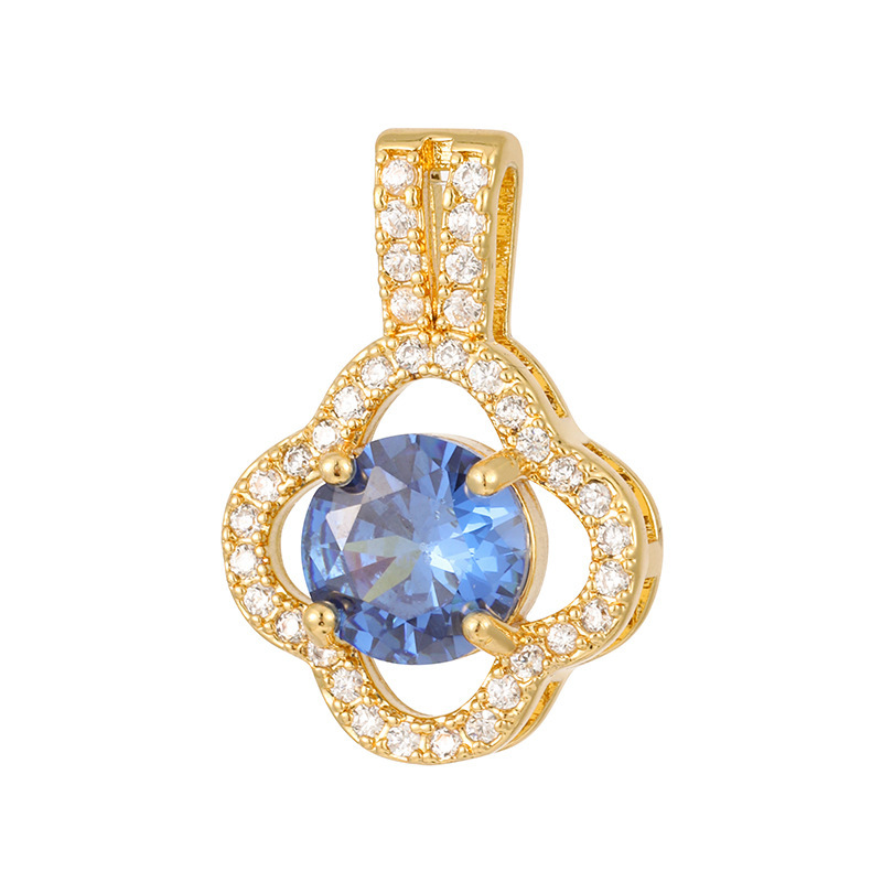 Joyas transfronterizas colgante de rubí esmeralda ligero de lujo accesorios de acero de titanio collar no decolor cadena clavícula