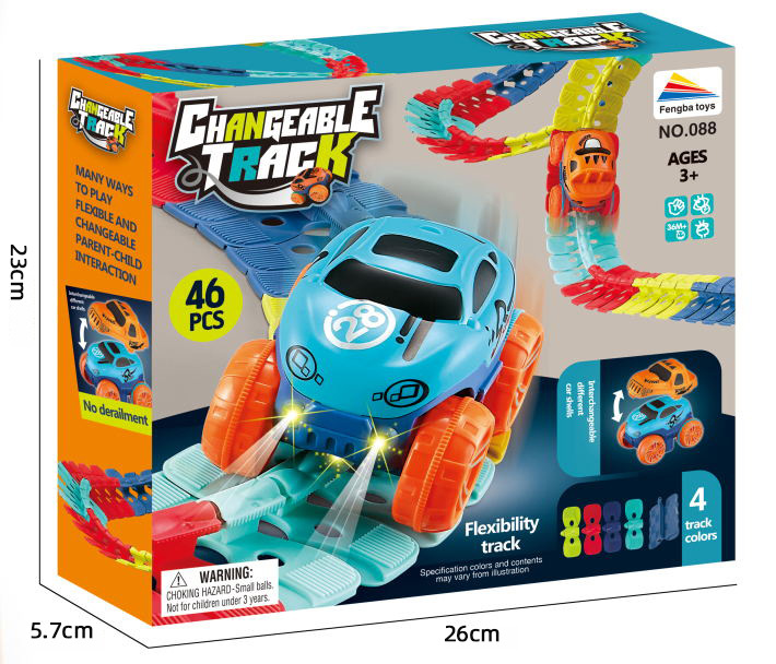 Iluminación transfronteriza inteligencia coche eléctrico variedad Montaña Rusa coche de ferrocarril juguete para niños coche de ferrocarril montado flexible