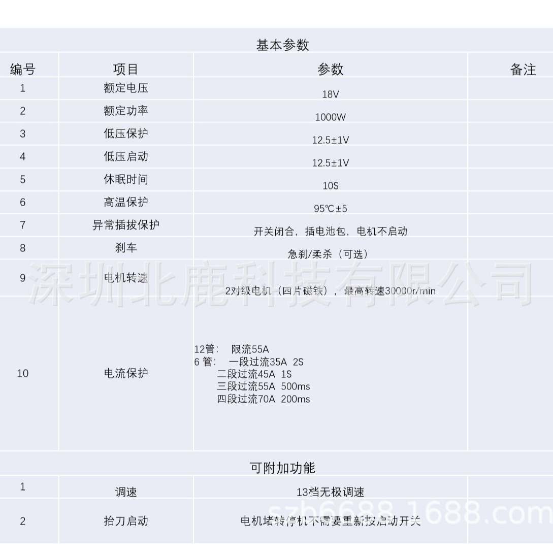 18V无刷角磨机控制器 双电容通用角磨机PCBA 角磨机无刷方案