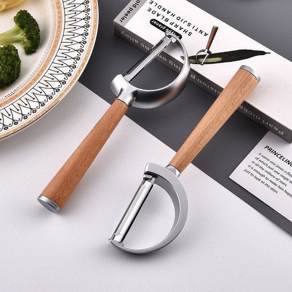 Wooden handle melon planer kitchen gadget fruit peeling knife zinc…