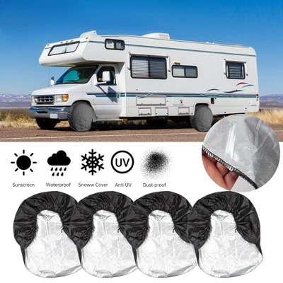 Spare wheel cover Cover Car Cover Waterproof Tire - rv-tire-cover-s-size-4pcsopp-bag