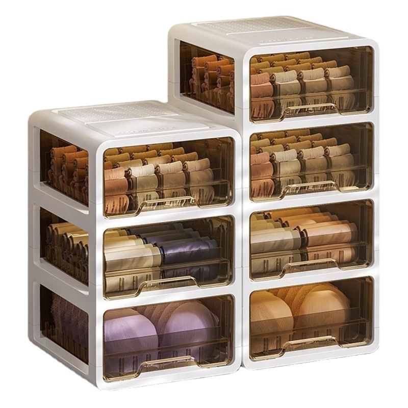 Underwear storage box drawer socks box underwear three-in-one compartment artifact household clothing storage box wardrobe