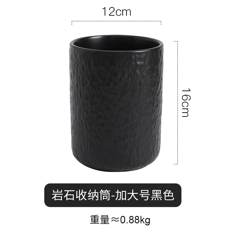 Jarrón de cerámica con diseño de roca para guardar vajilla