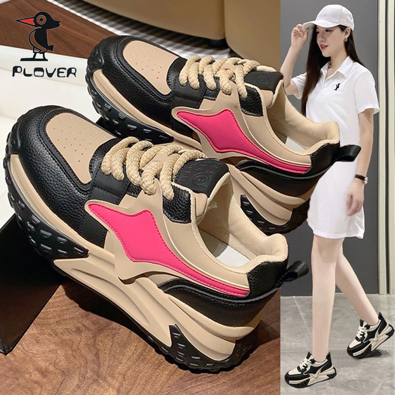 PLOVER zapatos de papá de mujer super caliente red zapatos de altura baja explosivo primavera y otoño zapatos de mujer zapatos deportivos casuales con suela gruesa